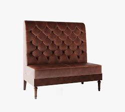 Hayworth High Back Leather Banquette