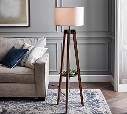 Miles Tripod Wood Floor Lamp (52")