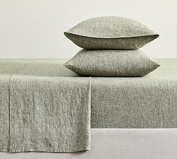 Open Box: Classic Belgian Flax Linen Sheet Set, King -  Green