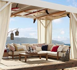 Sunbrella® Newport Striped Outdoor Pillow