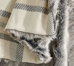 Nottingham Faux Fur Plaid Throw