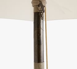 6' Round Outdoor Patio Umbrella &ndash; Eucalyptus Tilt Frame​