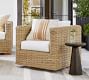 Huntington Wicker Square Arm Swivel Outdoor Lounge Chair