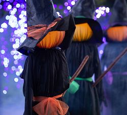 Lit Witches on Brooms, Set of 3