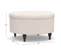Lorraine Tufted Round Storage Ottoman