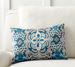 Abby Printed Silk Lumbar Pillow Cover