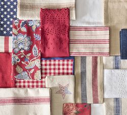 Americana Star Embroidered Cotton/Linen Napkins - Set of 4