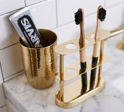 Hammered Brass Bath Accessories