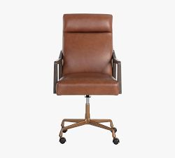 Misha Leather Swivel Desk Chair