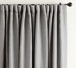 Open Box: Belgian Flax Linen Blackout Curtain, 100 x 84" - Flagstone