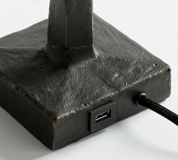 Porter Metal USB Table Lamp (16"-21")