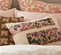 Sarah Embroidered Lumbar Pillow Cover