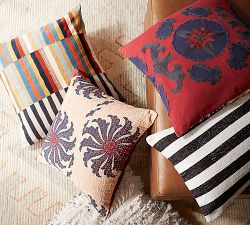 Carson Crewel Striped Pillow Cover