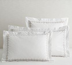 Trellis Embroidered Organic Sham