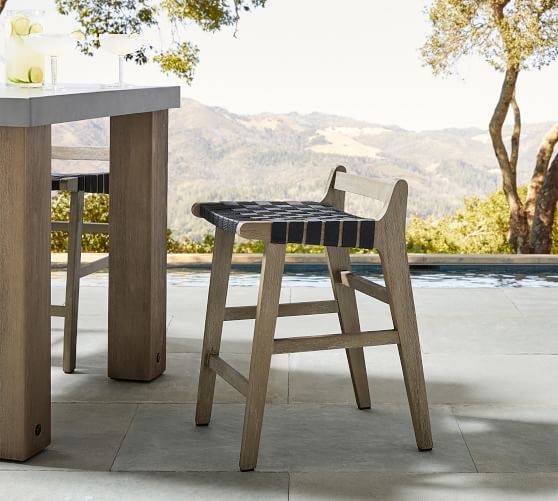 Abbott Acacia Woven Outdoor Counter Stool