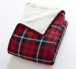 Jackson Plaid Sherpa Back Blanket