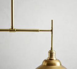 Metal Bell Linear Chandelier (43")