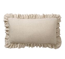 Open Box: Belgian Flax Linen Fringe Ruffle Sham, King - Set of 2 - Flax