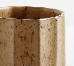 Rustic Brown Fluted Vase