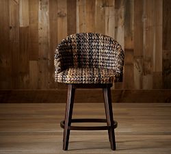 Open Box: Seagrass Bucket Swivel Counter Stool