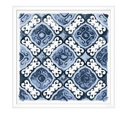 Decorative Blue Framed Paper Print