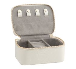 Personalized Reese Leather Travel Jewelry Collection - Ivory