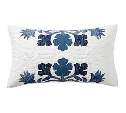 Open Box: Mahalo Cotton Applique Quilted Sham, King, Set of 3 - Blue