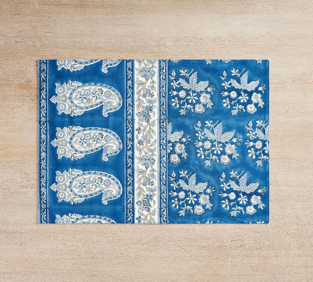 Regan Block Print Reversible Cotton Placemats - Set of 4