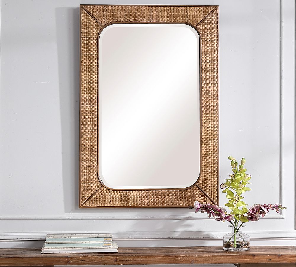 Bali Rattan Rectangular Wall Mirror by Pottery Barn