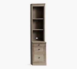Livingston Narrow Bookcase with Cabinet (17.5")