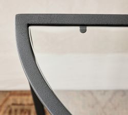 Tanner Demilune Glass Grand Console Table (56")