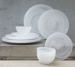 Alabaster Glass Dinnerware Collection - White