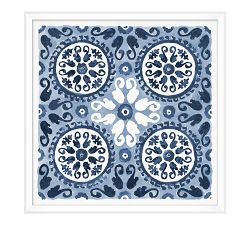 Decorative Blue Framed Paper Print