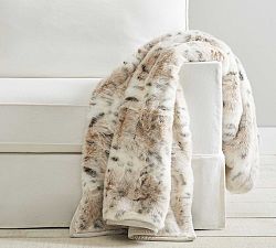 Faux Fur Snow Leopard Throw