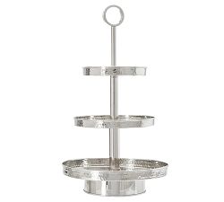 Hammered Nickel Tiered Stand