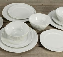 Colonnade Stoneware White Dinnerware Set