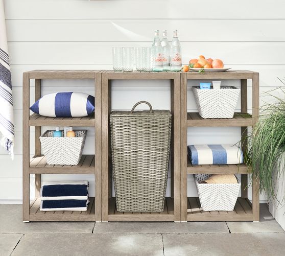 Indio Eucalyptus Outdoor Storage Shelves (22')