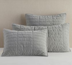 Hudson Handcrafted Heathered Velvet Quilted Sham