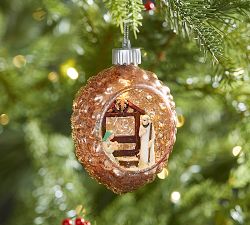 Lit Nativity Scene in Mercury Ornament