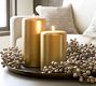 Modern Curved Gold Wax Pillar Candle