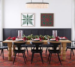 Heritage Farmhouse Turned Leg Extendable Dining Table