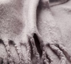 Solid Faux Mohair Throw