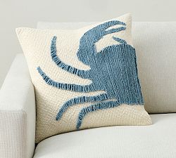 Crab Applique Pillow Cover