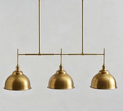 Metal Bell Linear Chandelier (43")