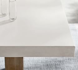 Pomona Concrete &amp; Acacia Rectangular Outdoor Dining Table (86")