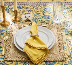 Morgan Lace Trim Organic Cotton Napkins - Set of 4