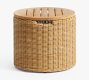 Westport Wicker Round Storage Outdoor Side Table (19")