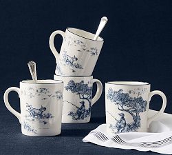 Brandon Maxwell Groveland Toile Oversized Mugs - Set of 4