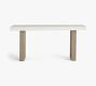 Pomona Concrete &amp; Acacia Rectangular Outdoor Console Table (65")