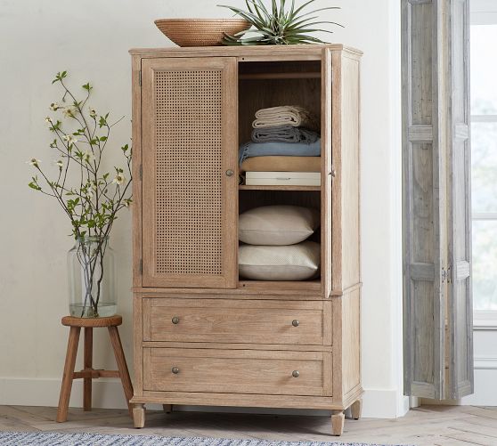 Pottery Barn Sausalito Cane Armoire - Thumbnail 3